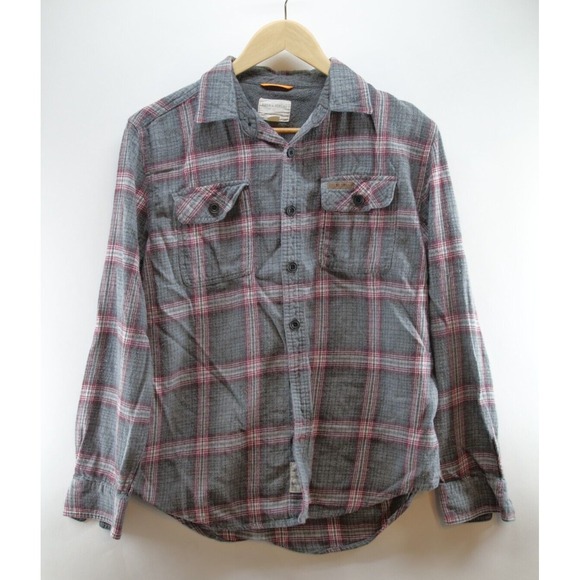 Field & Stream Mens‎ M Gray Plaid Sherpa Lined Shirt - Picture 1 of 7